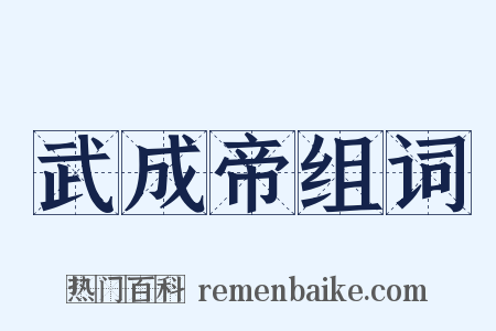 武成帝组词是什么意思的图片